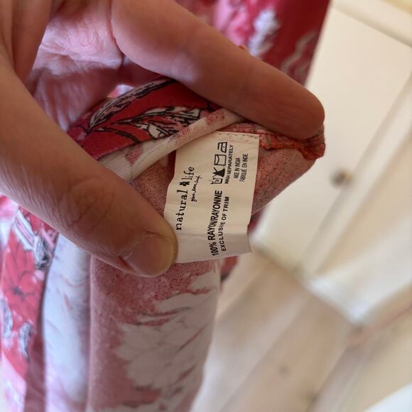 Natural Life NWT Women's Daria Smocked Maxi Dress Red Pink Size S - Picture 7 of 9